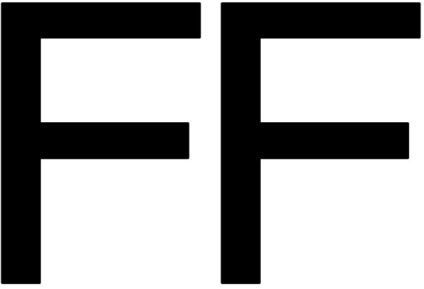 The image shows a gray background with two black rectangles of different sizes placed side by side on top of each other.