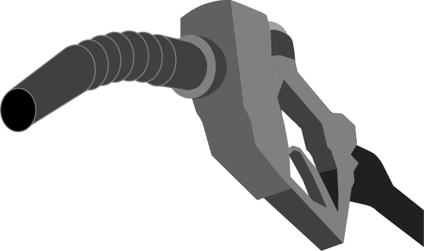 The image shows a black and white illustration of two gas pumps with nozzles attached to them against an abstract background that resembles a night sky filled with stars.