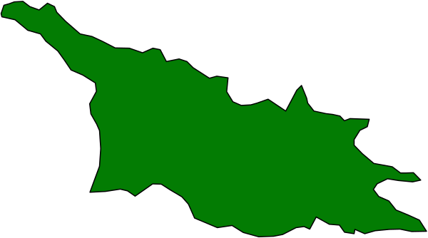 The image shows a stylized map of an island with green landmasses on it against a grey background.