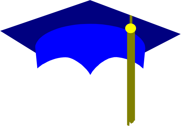 The image shows a graduation cap with an umbrella on top of it against a dark background.