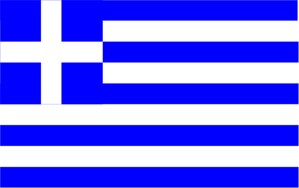 The flag of Greece with a blue stripe on top.