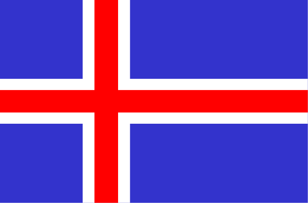 The flag of Iceland with a pixelated design on it.