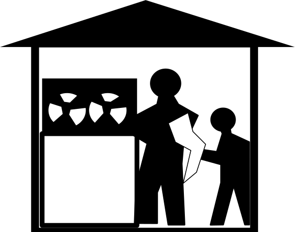 The image shows a black background with white shapes that resemble an abstract representation of something being shredded into pieces by what appears to be scissors on either side.