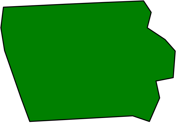 The image shows a green shape that resembles an abstracted map of North America with parts highlighted by color blocks; it is set against a black background.