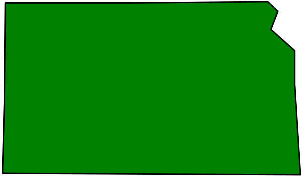 The image shows a green rectangle with jagged edges on top of another rectangular shape that is grayish-brown in color.