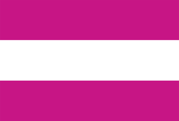 The image shows a pink stripe with white text on it against a gray background.