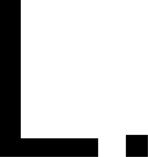 The image shows a simple black and white line drawing of three vertical rectangles with varying heights against an untextured background.