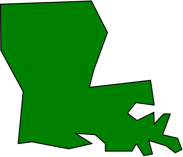 The image shows a map with various states highlighted by different shapes such as rectangles and triangles overlaid on it in green coloring against a black background.
