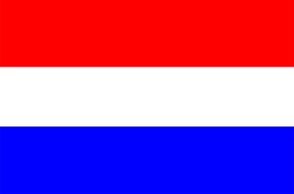 The image shows a red stripe with two blue bands on either side of it against a grey background.