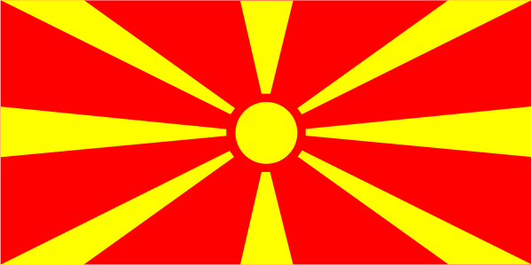 The flag of Romania with a sunburst design on it against a gray background.