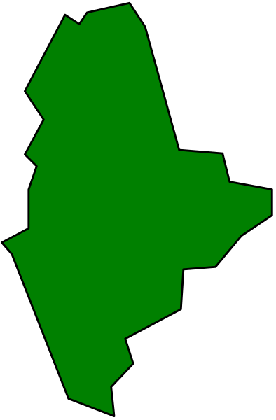 The image shows a green maple leaf on top of another smaller green maple leaf with an outline that resembles Canada's shape in black against a gray background.