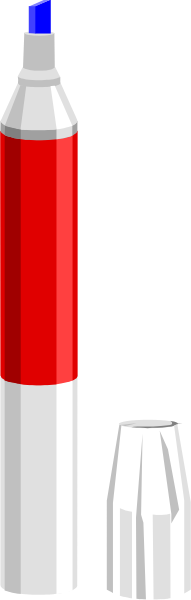 The image shows a red rocket with white stripes next to an American flag on its side.