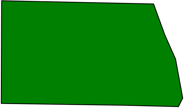 The image shows a green rectangle with rounded corners on top of another smaller rectangular shape that is also colored black.
