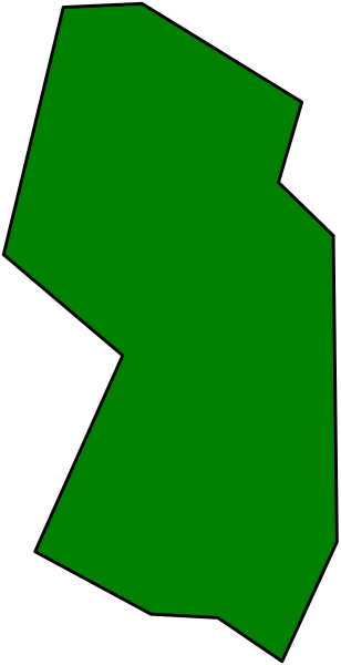 The image shows a green abstract shape with white lines on it against a gray background.
