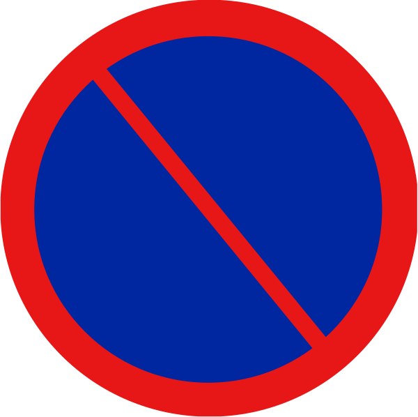 The image shows a red circle with an exclamation mark inside it on top of a blue background within two black lines that form an X shape in front of which there is no text present.