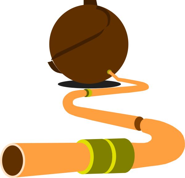 The image shows a cartoon of an ice cream cone with two scoops on top next to what appears to be a curved pipe-like object that is brown in color.