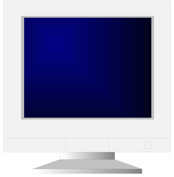 The image shows a black screen with white lines indicating an object's position relative to another object; there is no content on the screen itself.