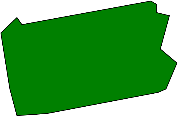 The image shows a green outline of an object that resembles a piece of paper with folds on it against a gray background.