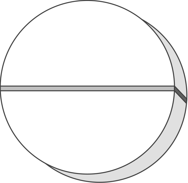 The image shows a simple black and white illustration of two overlapping circles with an oval shape between them that resembles a target or bullseye pattern.