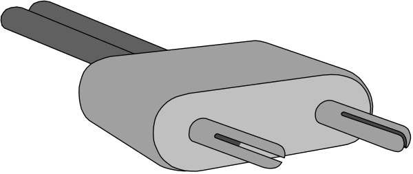 The image shows a white USB cable with two connectors on either end against a dark background.
