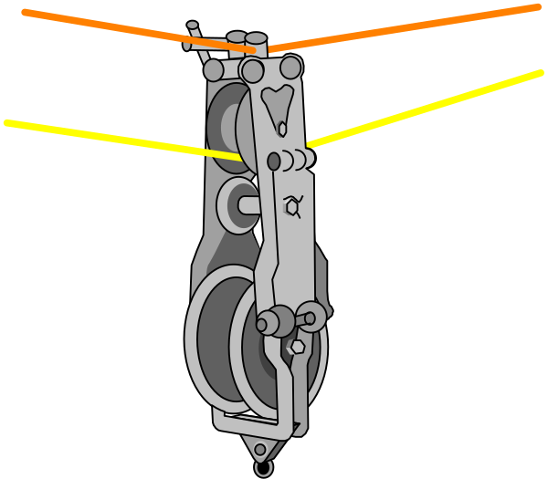 The image shows a mechanical object with gears that appears to be part of an engine or machinery system against a black background; there is also some kind of electrical wire running across it in orange coloring.