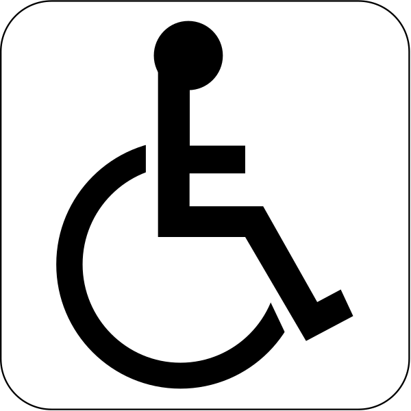 The black and white logo features a wheelchair with an icon of a house next to it on its side.