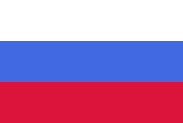 The flag of Russia with a pixelated effect on it.