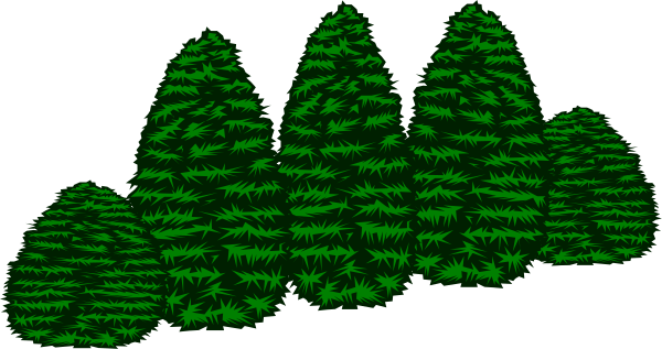 The image shows a pixelated forest scene with green trees against a dark background.