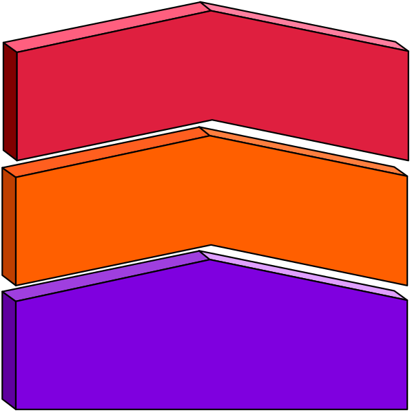 The image shows a colorful abstract design with geometric shapes resembling blocks of varying sizes stacked on top of each other in an orderly fashion against a dark background.