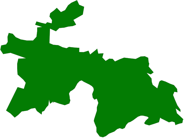 The image shows a map with various regions highlighted by different shades of green coloring on it against a black background.