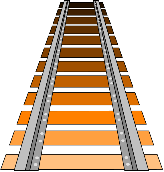 The image shows a colorful train track with three distinct sections: red for danger, yellow for caution, and green for go ahead; it is set against black background.