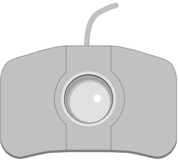 The image shows a computer mouse with an attached camera on top of it against a black background.