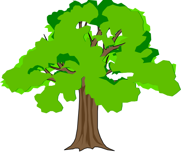 The image shows a tree with green leaves against a black background on top of what appears to be an x-axis line graph.