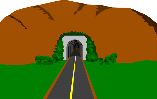 The image shows a tunnel with an entrance on top of it that leads to another area; there is no visible text within this small clip-art illustration.