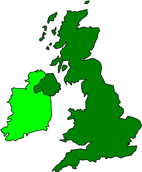 The map shows a stylized representation of Ireland with green areas indicating regions that have been affected by flooding due to climate change.
