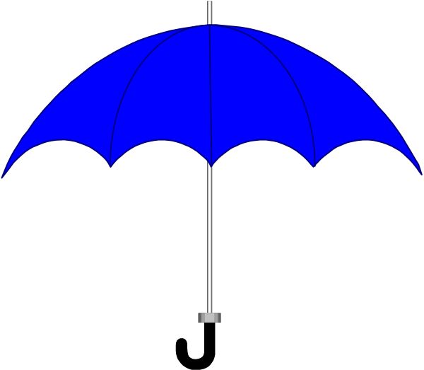 The image shows a blue umbrella with an open canopy against a black background on what appears to be a computer screen displaying some sort of graphical interface.
