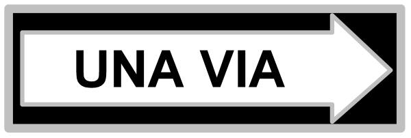 The image shows a black arrow pointing to an unreadable sign with white text on it that says "UNAVA."