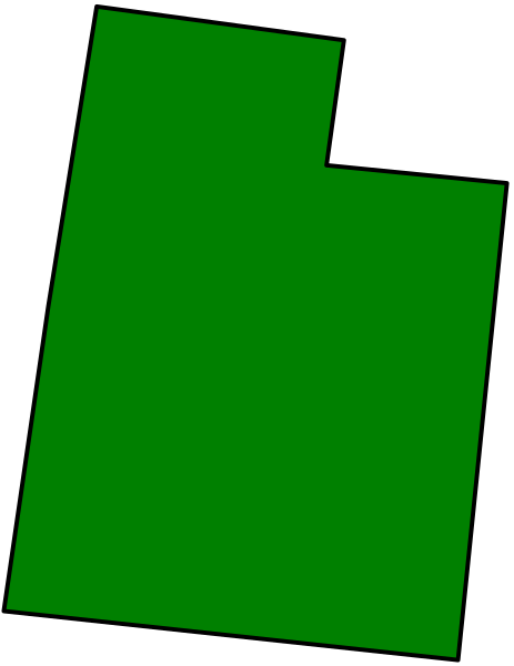 The image shows a green rectangle with white lines on it against a gray background.