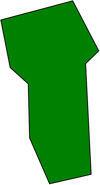The image shows a green arrow pointing to an unidentified object on its right side against a gray background with black borders framing it.