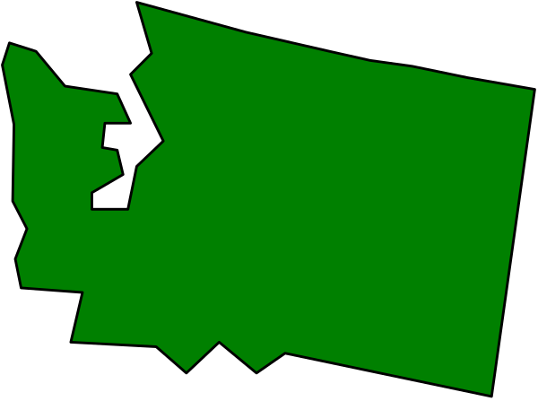 The image shows a stylized map of an area with green borders representing states within it; there is no text present in this clip-art representation.