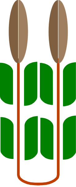 The image shows a stylized depiction of an abstract structure with various geometric shapes that resemble leaves on branches against a dark background.