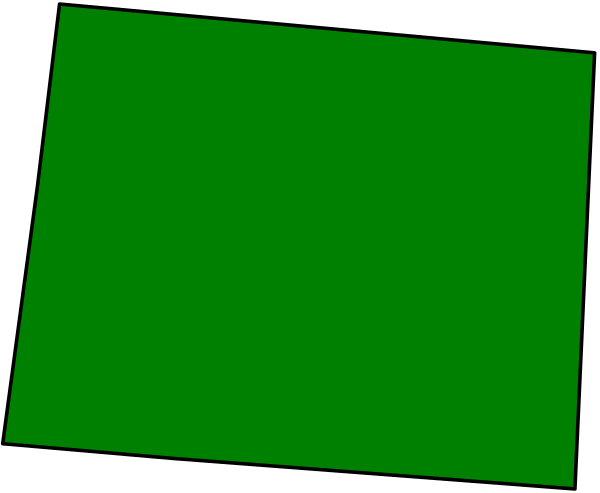 The image shows a green rectangle with jagged edges on top of another smaller rectangular shape that is also outlined by black lines within it.
