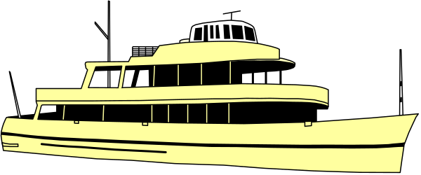 The black and white photo shows a boat on water at night with no visible textures due to low light conditions.