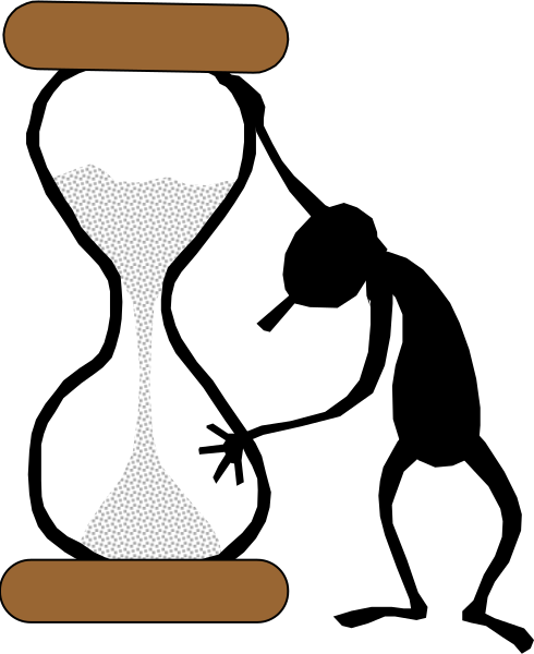 The black and white silhouette of a person with an umbrella standing next to another figure that appears to be holding something in its hands.