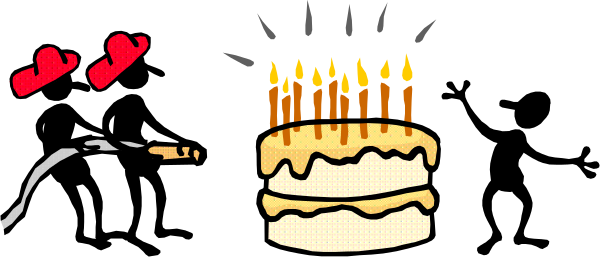 The image shows a black banner with lit candles on it against a gray background.