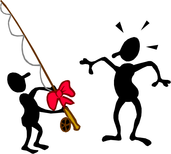 The image shows a black background with an illustration of two fishing rods crossed over each other at their ends; there is no watermark on this clip-art image.