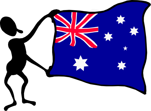 The flag of australia with a black background on top half.