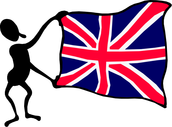 The flag of England with a black background behind it.