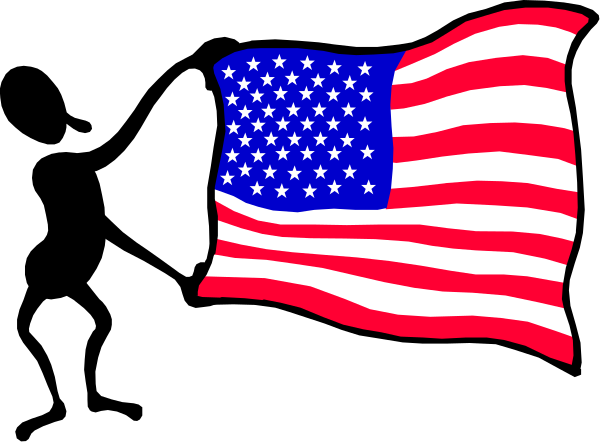 The flag of the United States with a black background behind it.