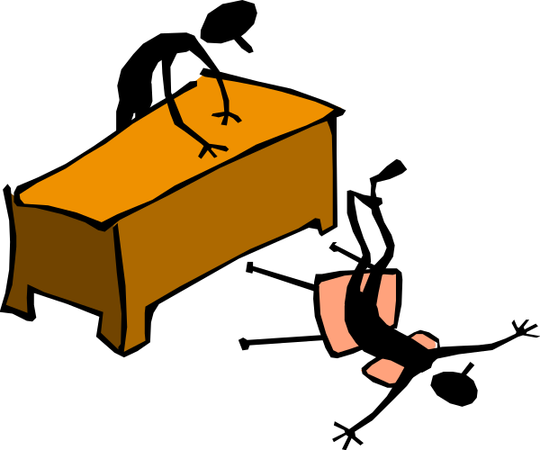 The image shows a cartoon of two birds sitting on opposite ends of an orange bed with black sheets against a dark background.